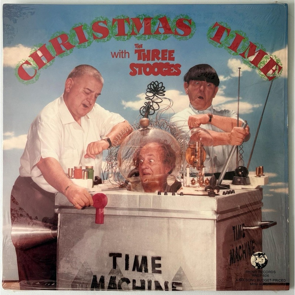 Christmas Time With The Three Stooges - Vinyl EP - 1983 Rhino Ultrasonic Cleaned